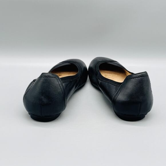 Vionic Shoes Women 6 Black Leather Caroll Slip On Ballet Flats Comfort Orthotic - Picture 8 of 13